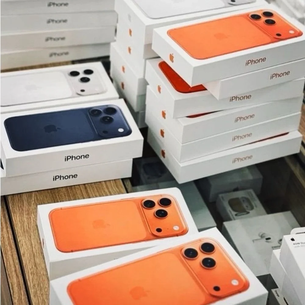 Apple iPhone in Vibrant Orange and Sleek Black